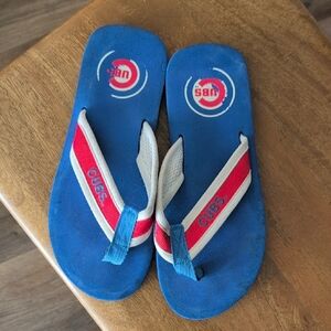 Adult Chicago Cub Flip Flops - Blue and Red
